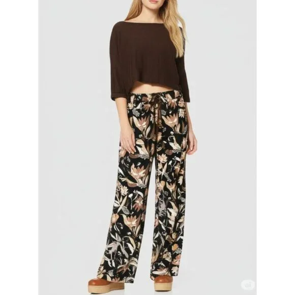 Joie Womens Linen Flowh Boho Artsey Floral Drawstring Pants L - Picture 5 of 13